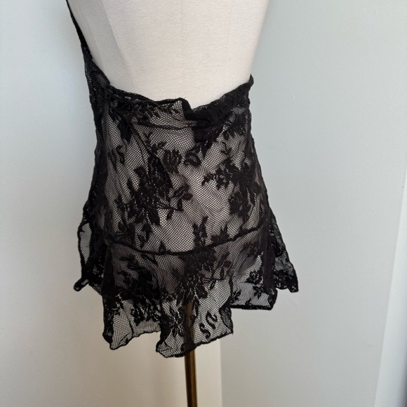 Vintage Victoria secret Black Lace  babydoll M goth coquette fairy whimsy - Picture 4 of 5